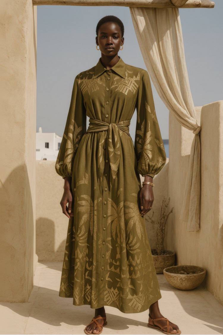 CALANDRA DRESS KHAKI
